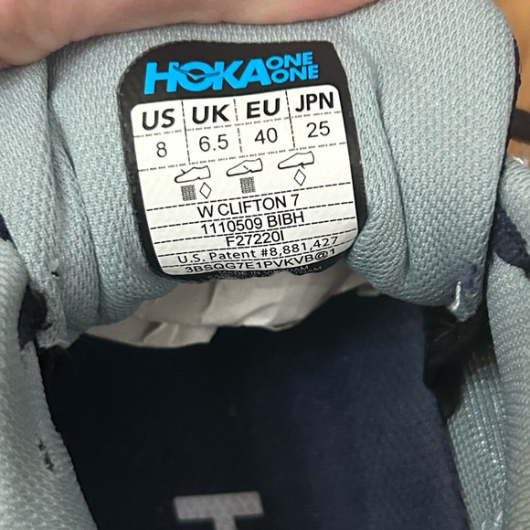 HOKA One One Women’s W Clifton 7 Running Training Shoes Navy Orange Size 8 - Picture 6 of 6